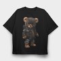 Teddy Bear With Glasses, Tricou Oversize Barbati (Unisex)