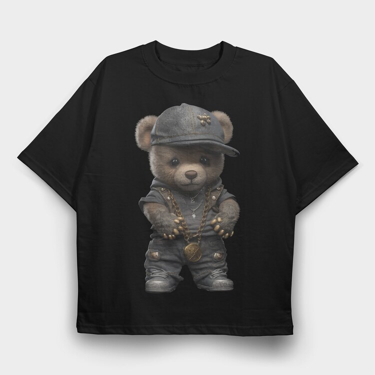 Teddy Rapper, Tricou Oversize Barbati (Unisex)
