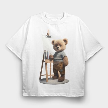 Artist Teddy, Tricou Oversize Barbati (Unisex)