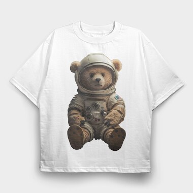 Astronaut Teddy, Tricou Oversize Barbati (Unisex)