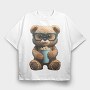Teddy Bear Popcorn, Tricou Oversize Barbati (Unisex)