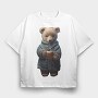 Teddy Morning Coffee, Tricou Oversize Barbati (Unisex)