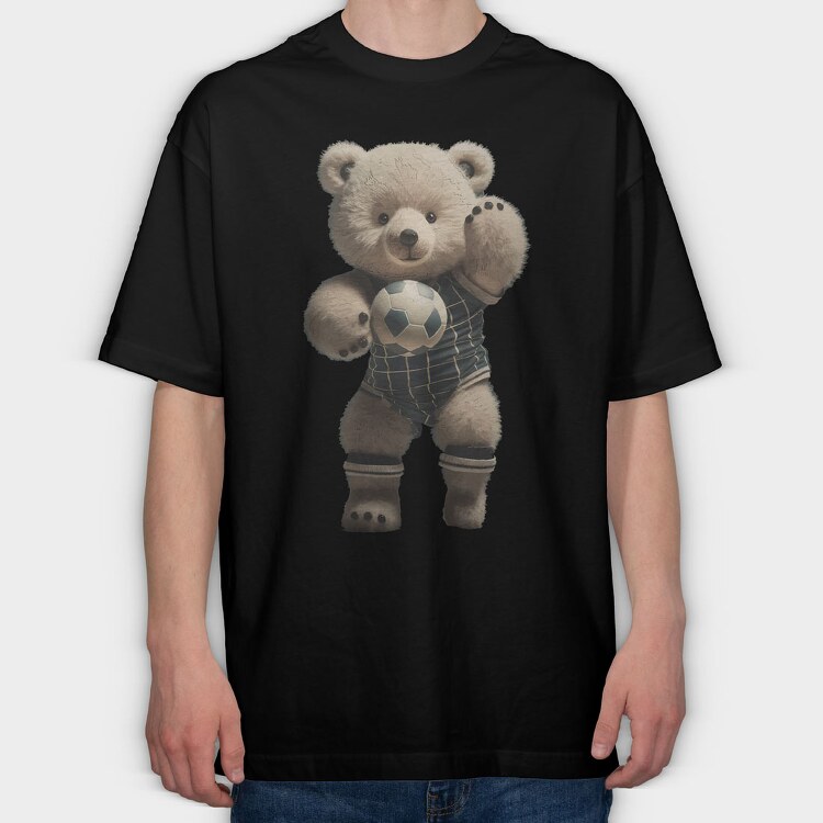 Football Teddy, Tricou Oversize Barbati (Unisex)