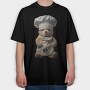 Chef Teddy Bear, Tricou Oversize Barbati (Unisex)