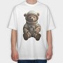Astronaut Teddy, Tricou Oversize Barbati (Unisex)
