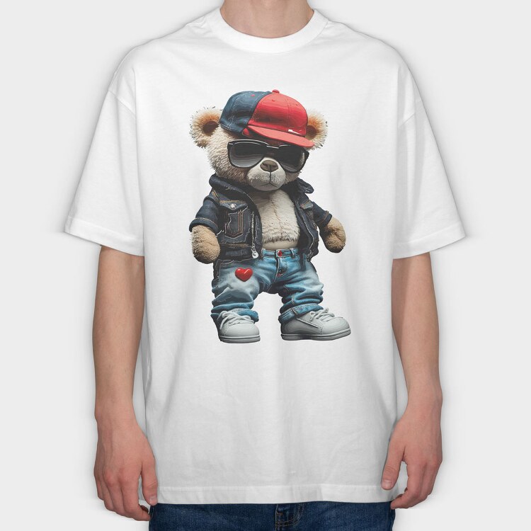 Cool Teddy Bear, Tricou Oversize Barbati (Unisex)
