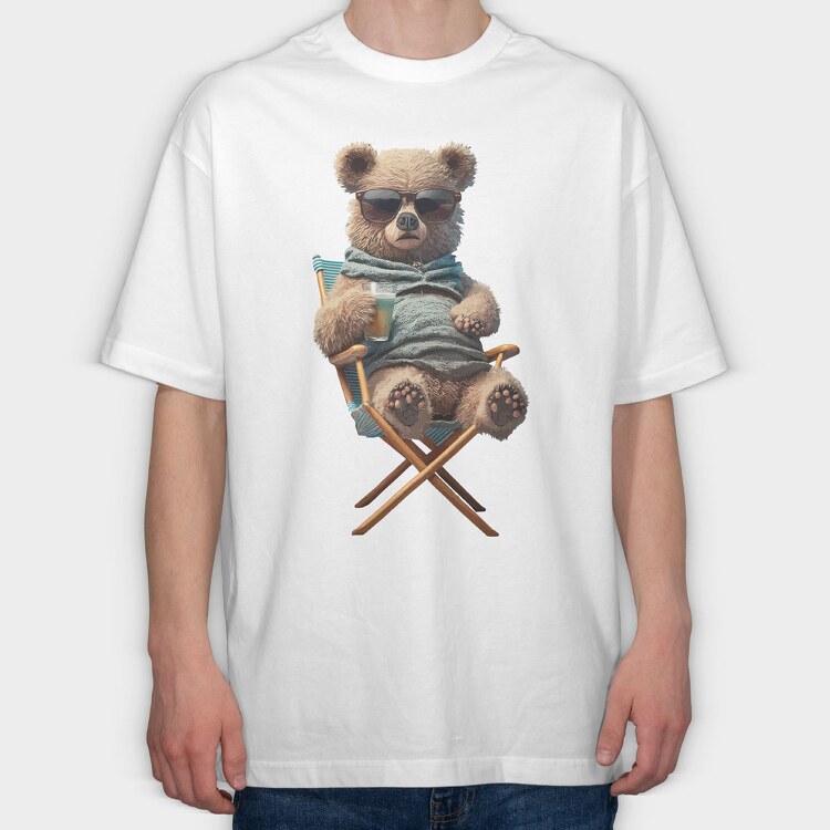 Teddy Bear Relax, Tricou Oversize Barbati (Unisex)