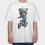 Teddy Bear Bicycle, Tricou Oversize Barbati (Unisex)