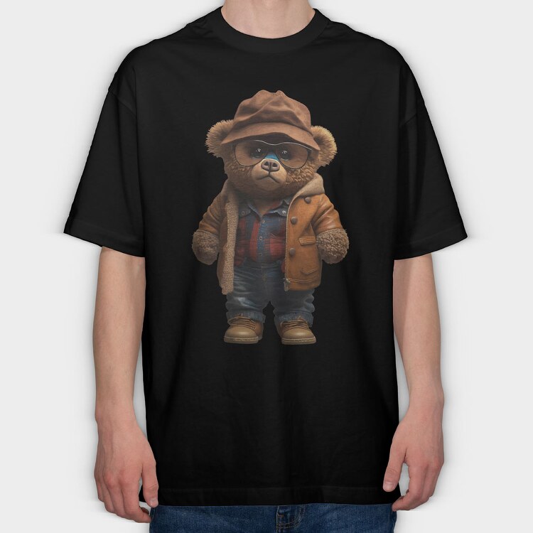 Vintage Teddy Bear, Tricou Oversize Barbati (Unisex)