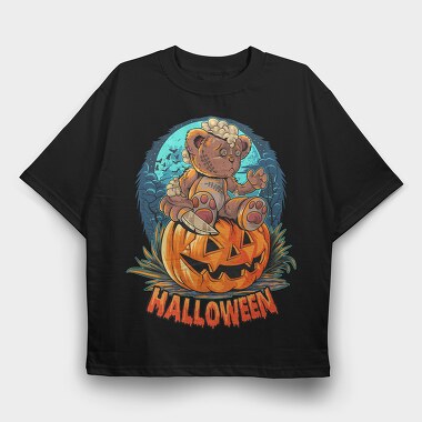 Halloween Teddy Bear, Tricou Oversize Barbati (Unisex)