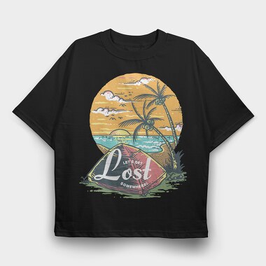 Beach Camping, Tricou Oversize Barbati (Unisex)
