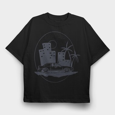 City Night Drive, Tricou Oversize Barbati (Unisex)