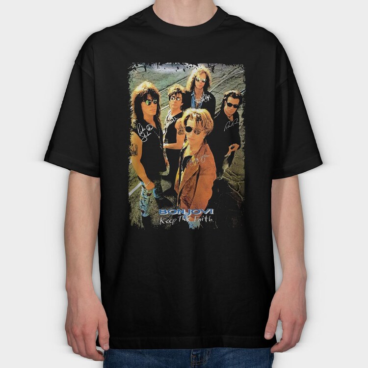 Bon Jovi, Tricou Oversize Barbati (Unisex)