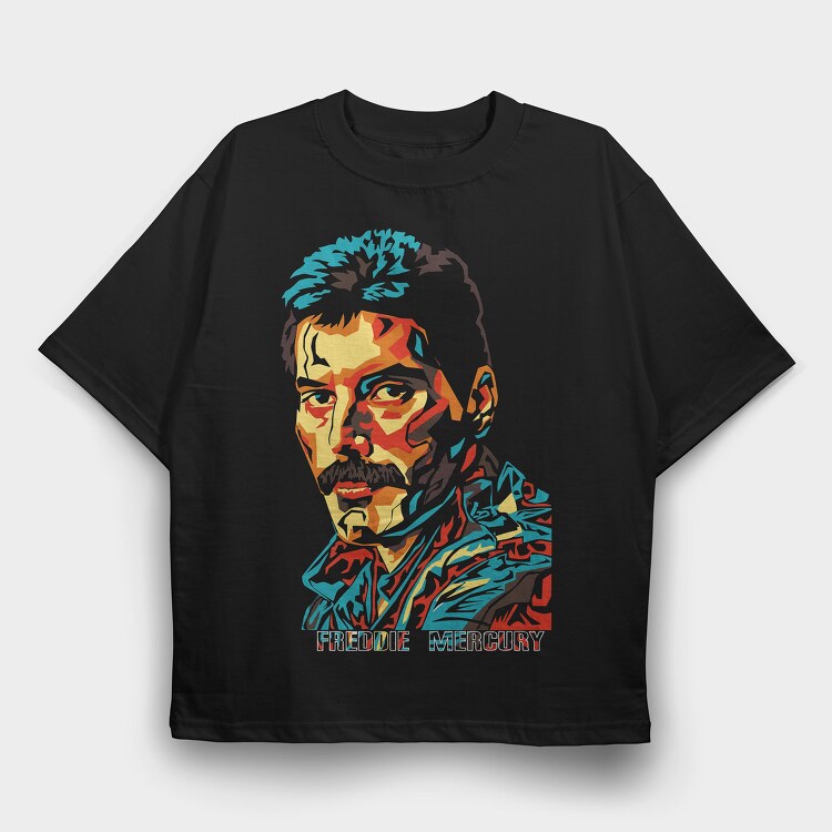 Freddie Mercury, Tricou Oversize Barbati (Unisex)