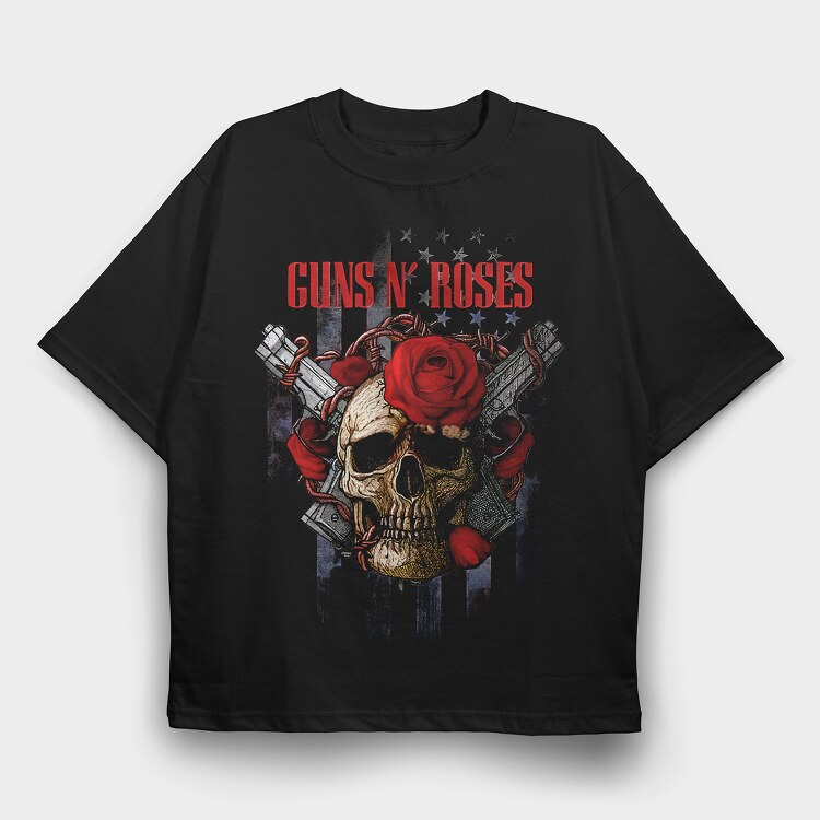 Guns N Roses 3, Tricou Oversize Barbati (Unisex)