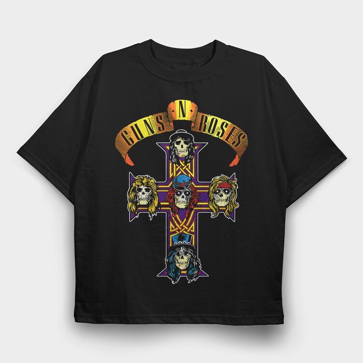 Guns N Roses 5, Tricou Oversize Barbati (Unisex)
