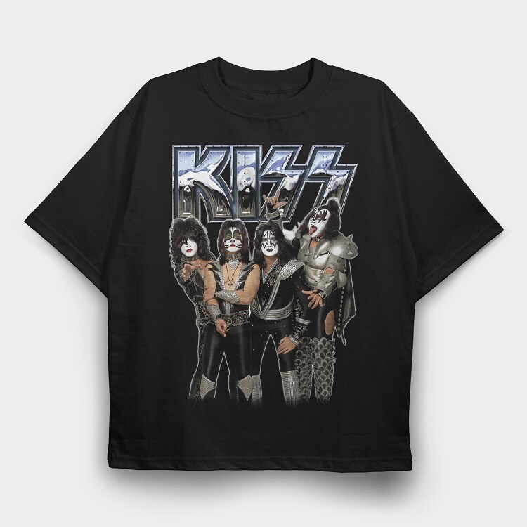 Kiss 2, Tricou Oversize Barbati (Unisex)