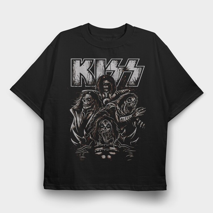 Kiss 5, Tricou Oversize Barbati (Unisex)