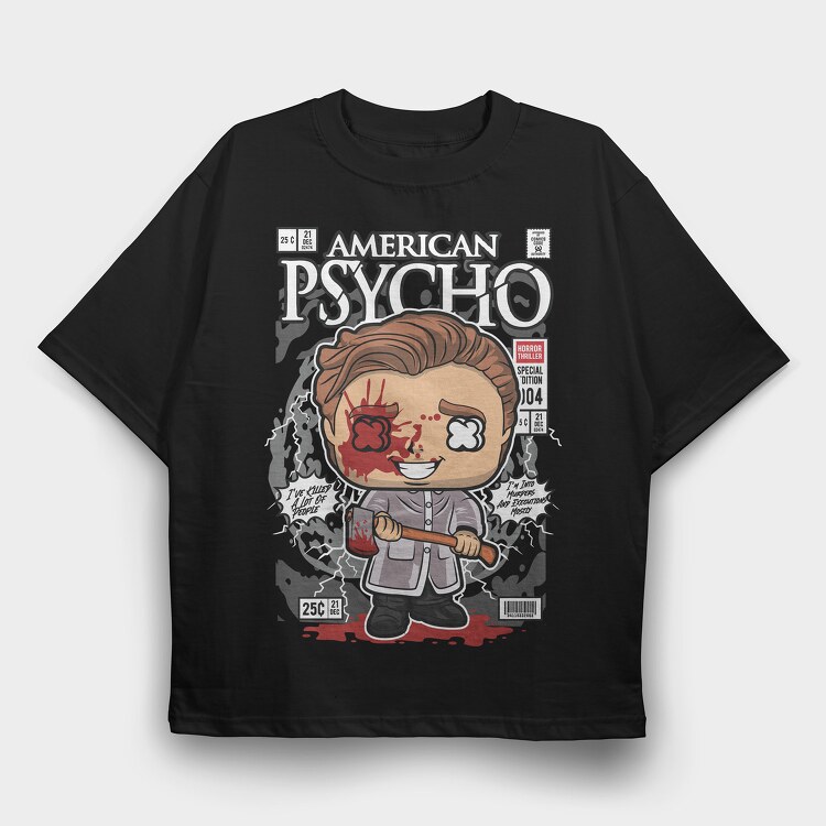 American Psycho Patrick Bateman, Tricou Oversize Barbati (Unisex)