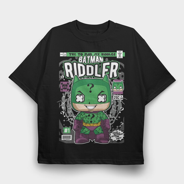 Batman Riddler, Tricou Oversize Barbati (Unisex)