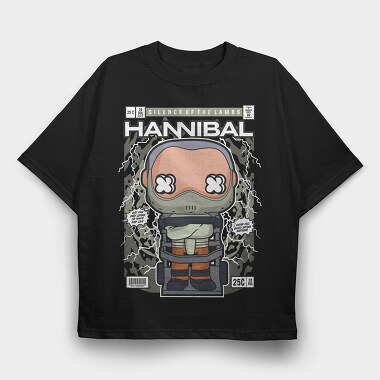 Hannibal Lector Silence Of The Lambs, Tricou Oversize Barbati (Unisex)