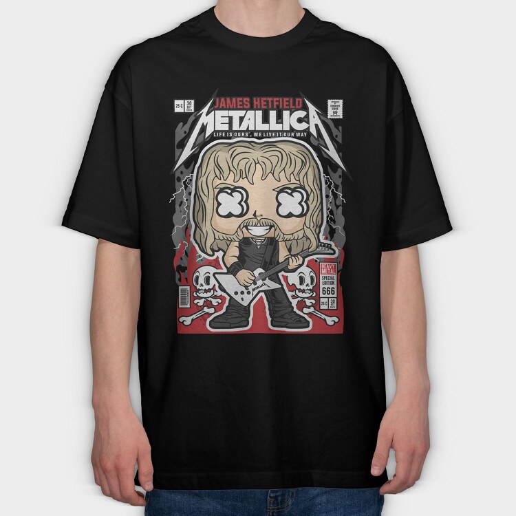 James Hetfield Metallica, Tricou Oversize Barbati (Unisex)