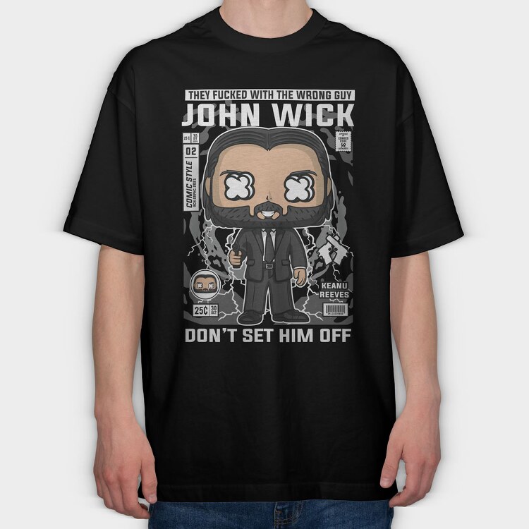 John Wick, Tricou Oversize Barbati (Unisex)