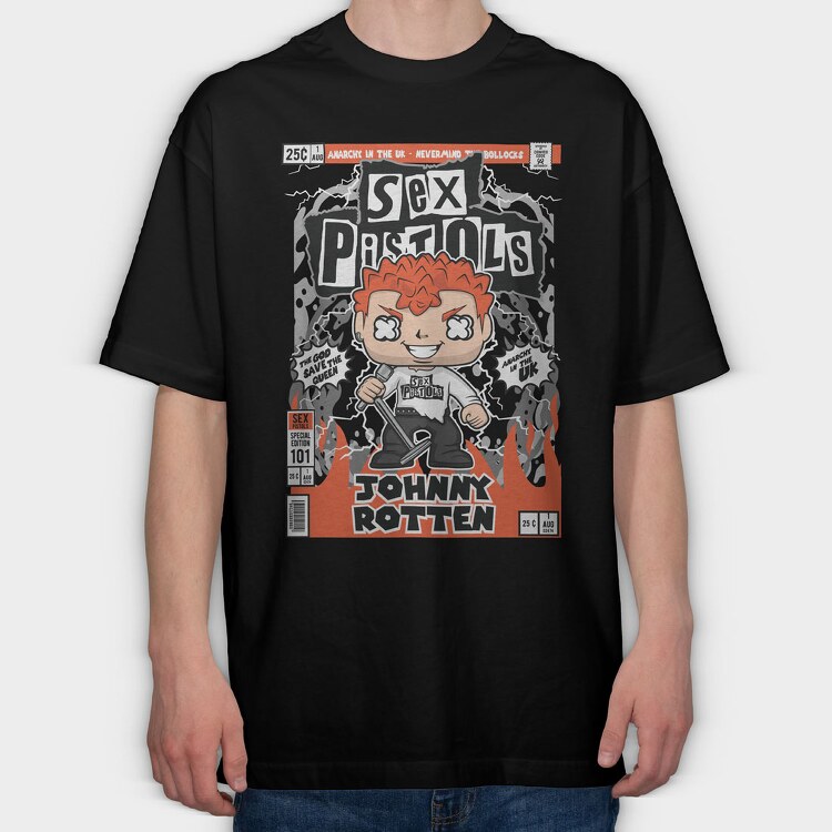 Johnny Rotten Sex Pistols, Tricou Oversize Barbati (Unisex)