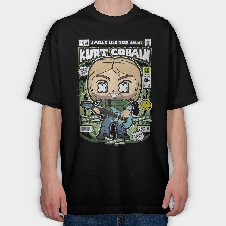 Kurt Cobain, Tricou Oversize Barbati (Unisex)