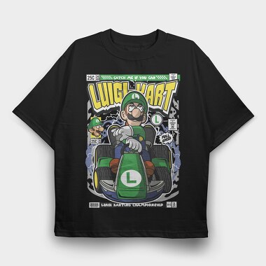 Luigi Karting, Tricou Oversize Barbati (Unisex)