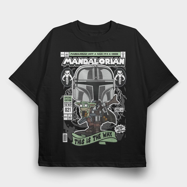 Mandalorian, Tricou Oversize Barbati (Unisex)