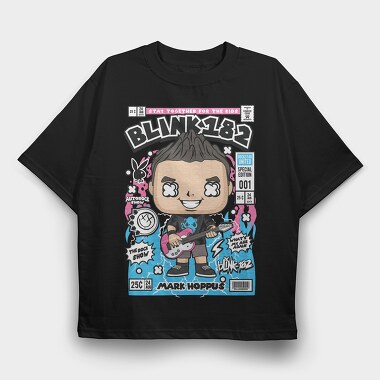 Mark Hoppus Blink 182, Tricou Oversize Barbati (Unisex)