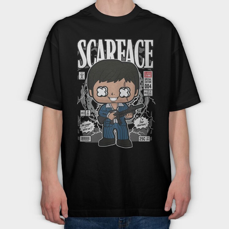 Scarface Tony Montana, Tricou Oversize Barbati (Unisex)