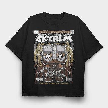 Skyrim, Tricou Oversize Barbati (Unisex)