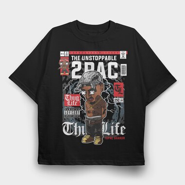 Tupac, Tricou Oversize Barbati (Unisex)