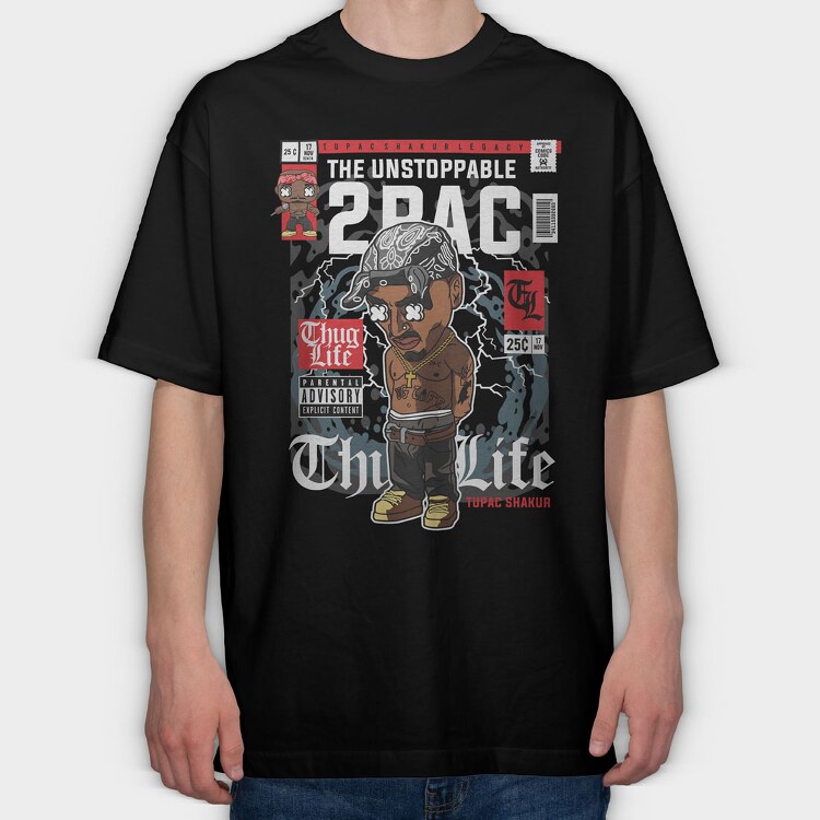 Tupac, Tricou Oversize Barbati (Unisex)