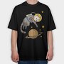 Cat in Space, Tricou Oversize Barbati (Unisex)