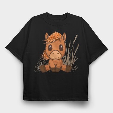 Cute Horse, Tricou Oversize Barbati (Unisex)