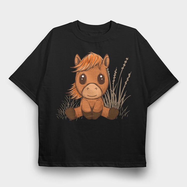 Cute Horse, Tricou Oversize Barbati (Unisex)