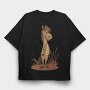 Horse Cartoon, Tricou Oversize Barbati (Unisex)
