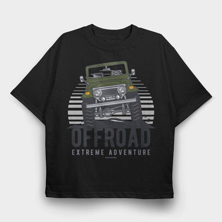 Offroad Extreme Adventure Jeep, Tricou Oversize Barbati (Unisex)