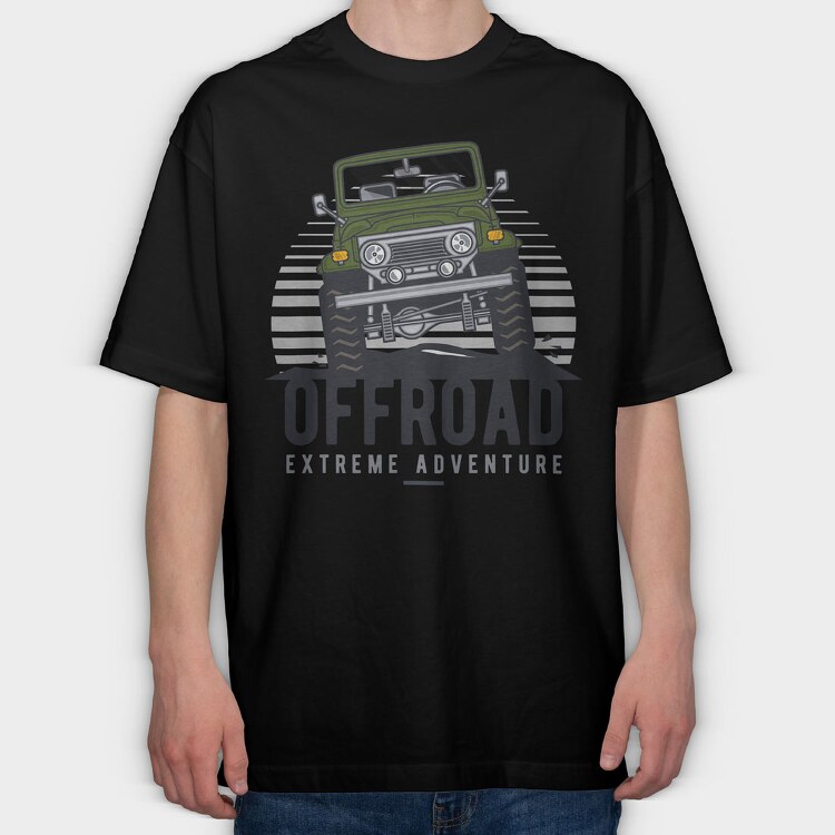 Offroad Extreme Adventure Jeep, Tricou Oversize Barbati (Unisex)