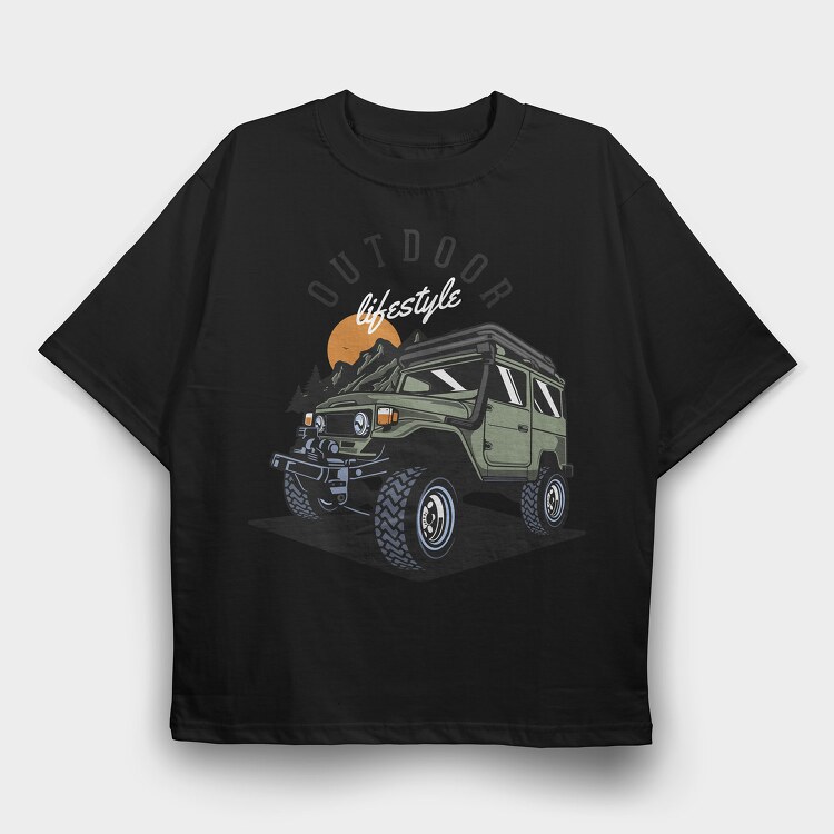 Outdoor Adventure Jeep Offroad, Tricou Oversize Barbati (Unisex)