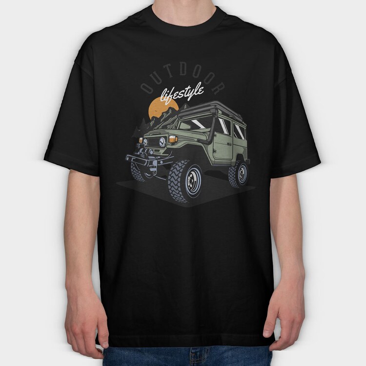 Outdoor Adventure Jeep Offroad, Tricou Oversize Barbati (Unisex)