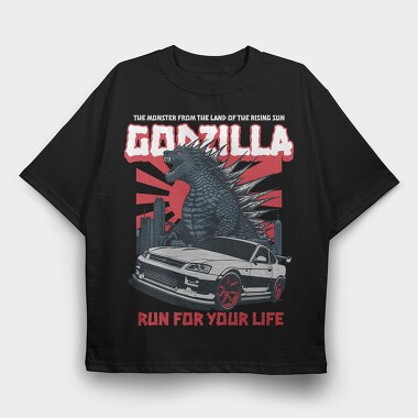 Godzilla Gtr Skyline, Tricou Oversize Barbati (Unisex)