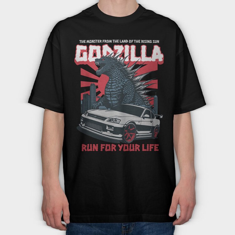 Godzilla Gtr Skyline, Tricou Oversize Barbati (Unisex)