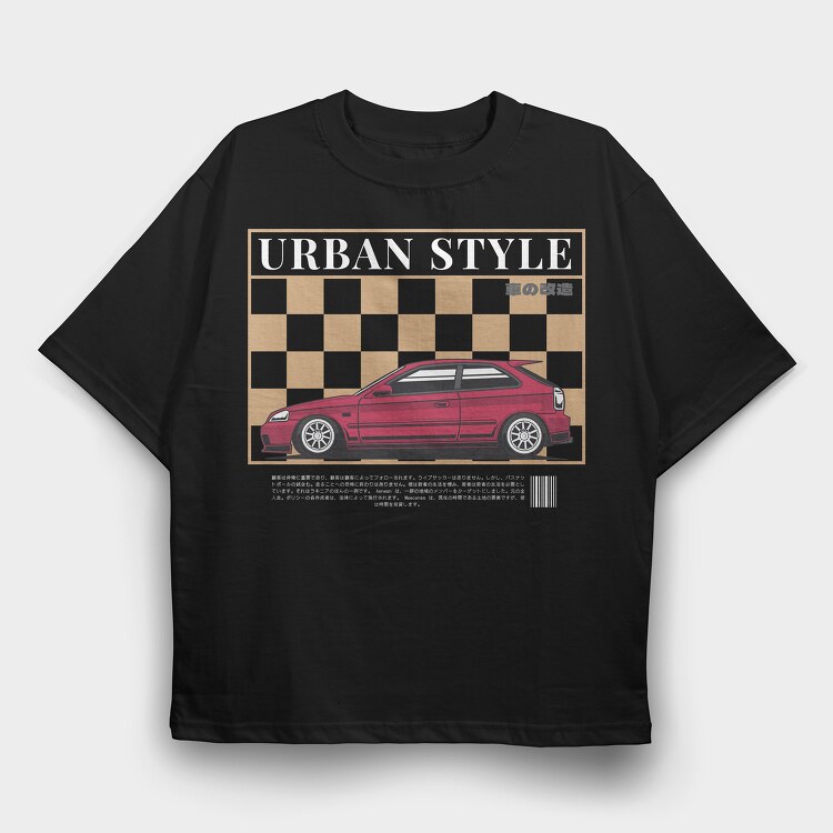 Honda Civic 93, Tricou Oversize Barbati (Unisex)