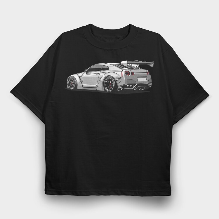 Skyline Gtr Grey Racing, Tricou Oversize Barbati (Unisex)