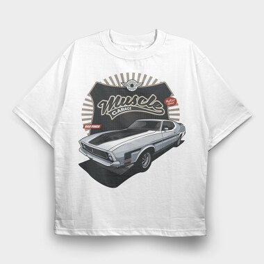 1972 Ford Mustang Mach 1 Fastback, Tricou Oversize Barbati (Unisex)