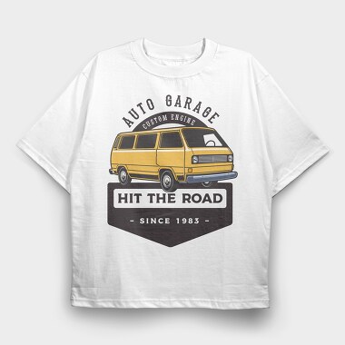 1985 VW Westie camper, Tricou Oversize Barbati (Unisex)